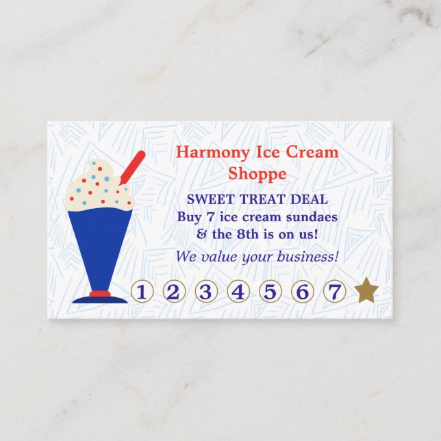 Ice Cream Shop Customer Loyalty Discount (Front)
