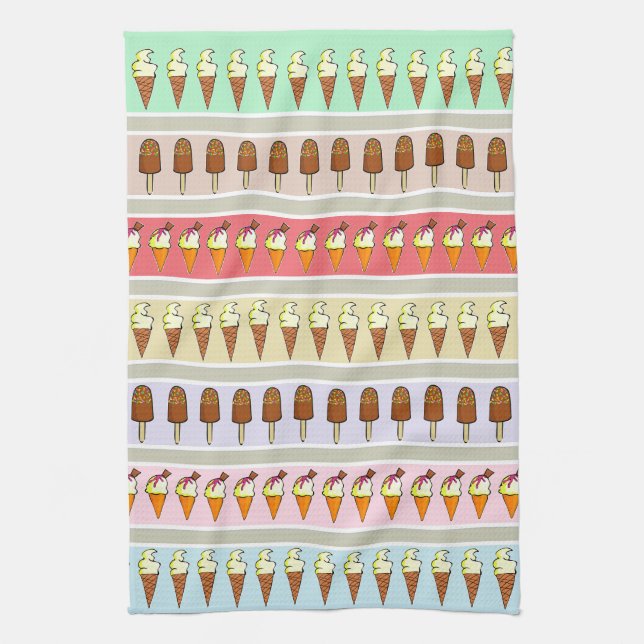Ice Cream Shop Kitchen Towel (Vertical)