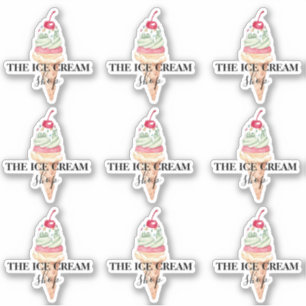 Ice cream Shop Logo stickers