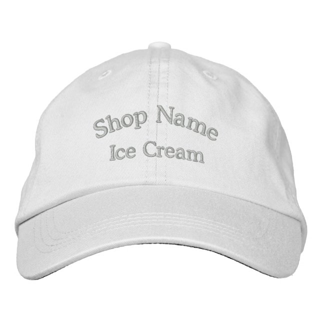 Ice Cream Shop Name Embroidered Hat (Front)