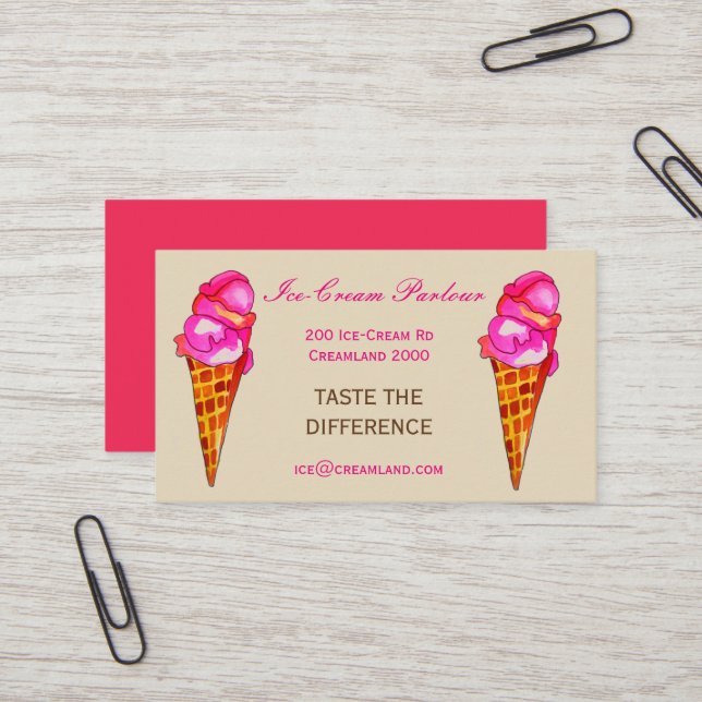 Ice-cream shop or business card (Front/Back In Situ)