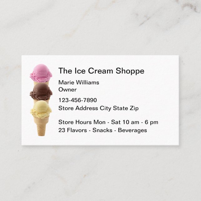 Ice Cream shop Retail Cartes de visite (Devant)