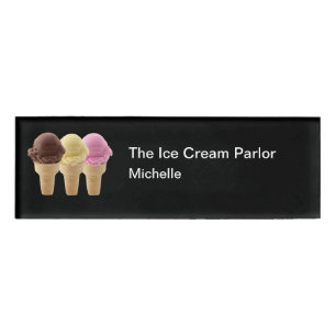 Ice Cream Shop Staff Name Tags Bulk