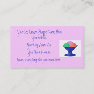 Ice Cream Shoppe business cards