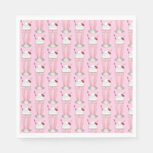 Ice Cream Shoppe Strawberry Pink Shake Milkshake Napkin