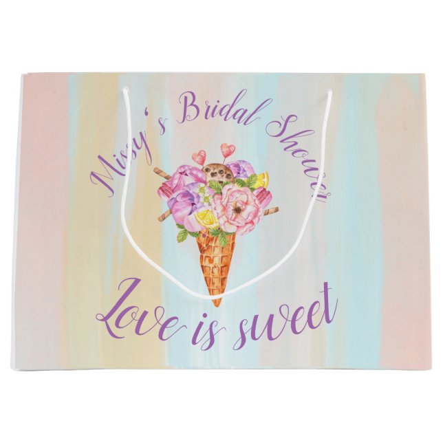 Ice cream shower, Bridal shower Gift bag (Front)