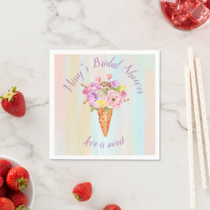 Ice cream shower, Bridal shower paper napkins