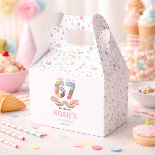 Ice Cream “Six Seven” 7th Birthday Party for Kids Favor Box