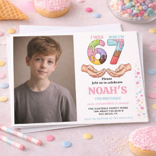 Ice Cream “Six Seven” 7th Birthday Party for Kids Invitation