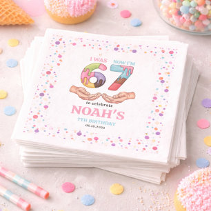 Ice Cream “Six Seven” 7th Birthday Party for Kids Napkin