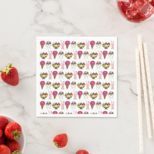 Ice Cream Social Banana Split Sundae Cone Shake Napkin