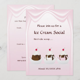 Ice Cream Social Custom Invitation