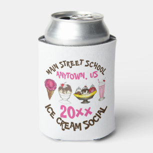 Ice Cream Social Favour Banana Split Sundae Cone Can Cooler