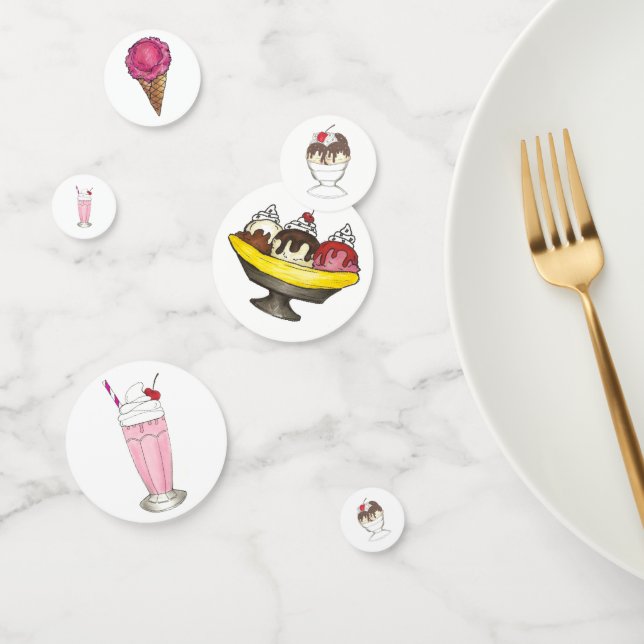 Ice Cream Social Favour Banana Split Sundae Cone Confetti (Group)