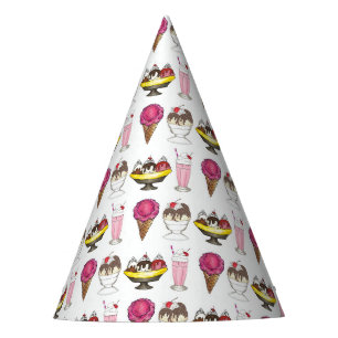 Ice Cream Social Favour Banana Split Sundae Cone Party Hat