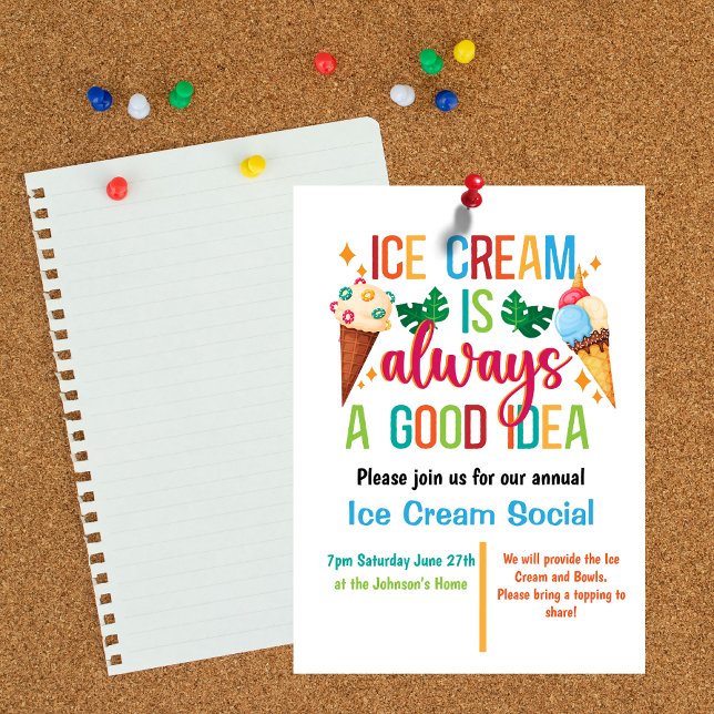 Ice Cream Social  Invitation (Creator Uploaded)