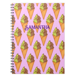 Ice Cream Soft Serve Matcha Green Tea Dessert Notebook