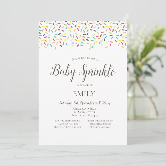Ice Cream Sprinkle Invitation (Standing Front)