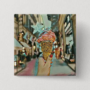 Ice cream sprinkles 2 inch square button