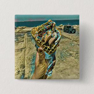 Ice cream sprinkles 2 inch square button