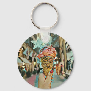 Ice cream sprinkles keychain