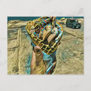 Ice cream sprinkles postcard