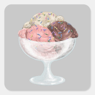 Ice Cream Square Sticker