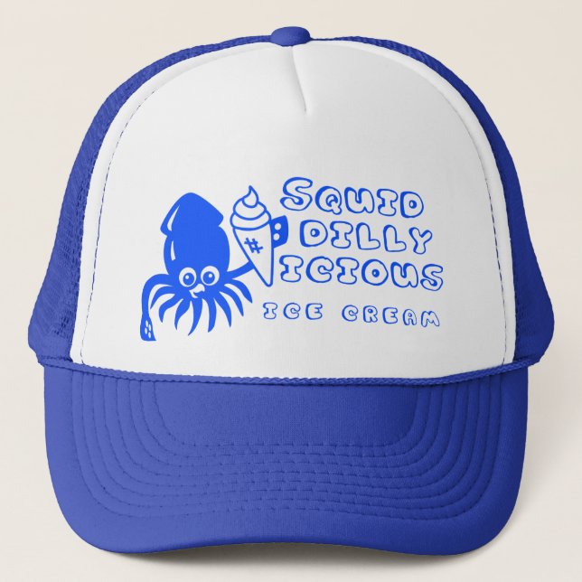 Ice Cream Squid Hat - Blue (Front)