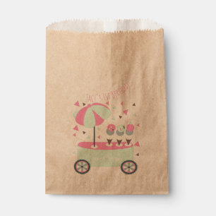 Ice Cream Stand Confetti Pink Birthday Party Favour Bag