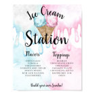 Ice cream station sign for gender reveal.