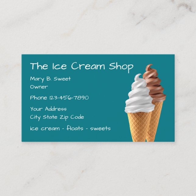 Ice Cream Store Business Card (Front)