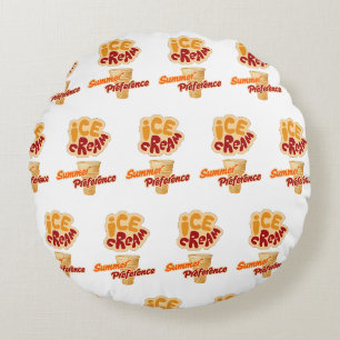 ice cream summer preference round pillow