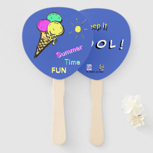 Ice Cream Summer Time Fun Paddle Hand Fan