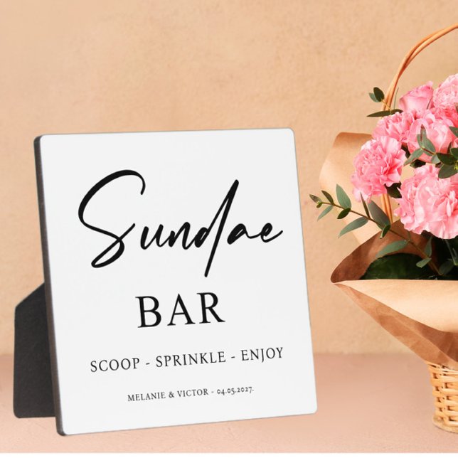 Ice cream Sundae Bar Wedding Sign Plaque (Creator Uploaded)