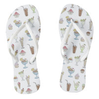 Ice Cream Sundae Desserts Pattern White