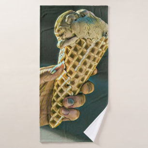 Ice cream sundae for kids bath towel set
