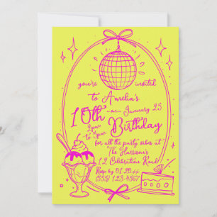 Ice Cream Sundae Girl Birthday Party Invite