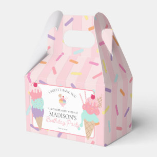 Ice Cream Sundae Heres the Scoop Birthday Favor Box