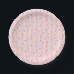 Ice Cream Sundae Heres the Scoop Sweet Sprinkles Paper Plate<br><div class="desc">Here’s the Scoop! Add a sprinkle of sweetness to your celebration with this ice cream sundae party collection! Featuring a pastel pink background,  colourful sprinkles,  and a cherry-topped sundae,  these designs are perfect for baby showers,  birthdays,  and bridal showers. A darling detail that makes any event extra sweet!</div>