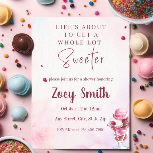 Ice Cream Sundae Shower Invitation (Creator Uploaded)