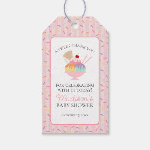 Ice Cream Sundae Sprinkled with Love Baby Shower Gift Tags