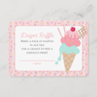 Ice Cream Sundae Sprinkled With Love Diaper Raffle