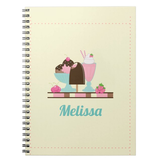 Ice Cream Sundae Summery Treats Notebook (Front)