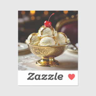 Ice Cream Sundae with Gold Syrup Blank