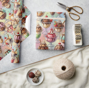 Ice Cream Sundae Wrapping Paper