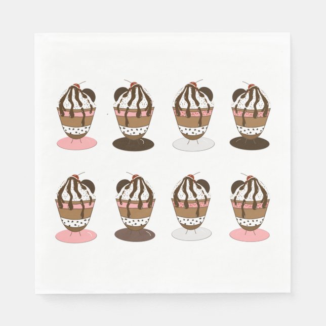 Ice Cream Sundaes Napkin (Front)