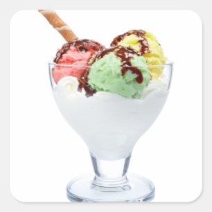 Ice Cream Sunday Square Sticker