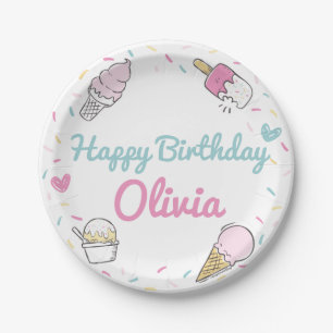 Ice Cream Sweet Celebration Birthday Party Any Age Paper Plate
