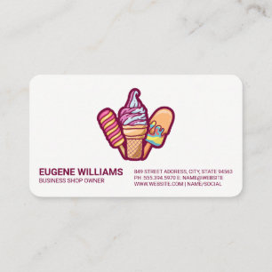 Ice Cream Sweet Popsicle Treats Desserts Business Card
