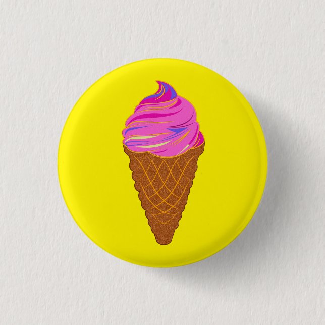 ice cream sweetcream   1 inch round button (Front)